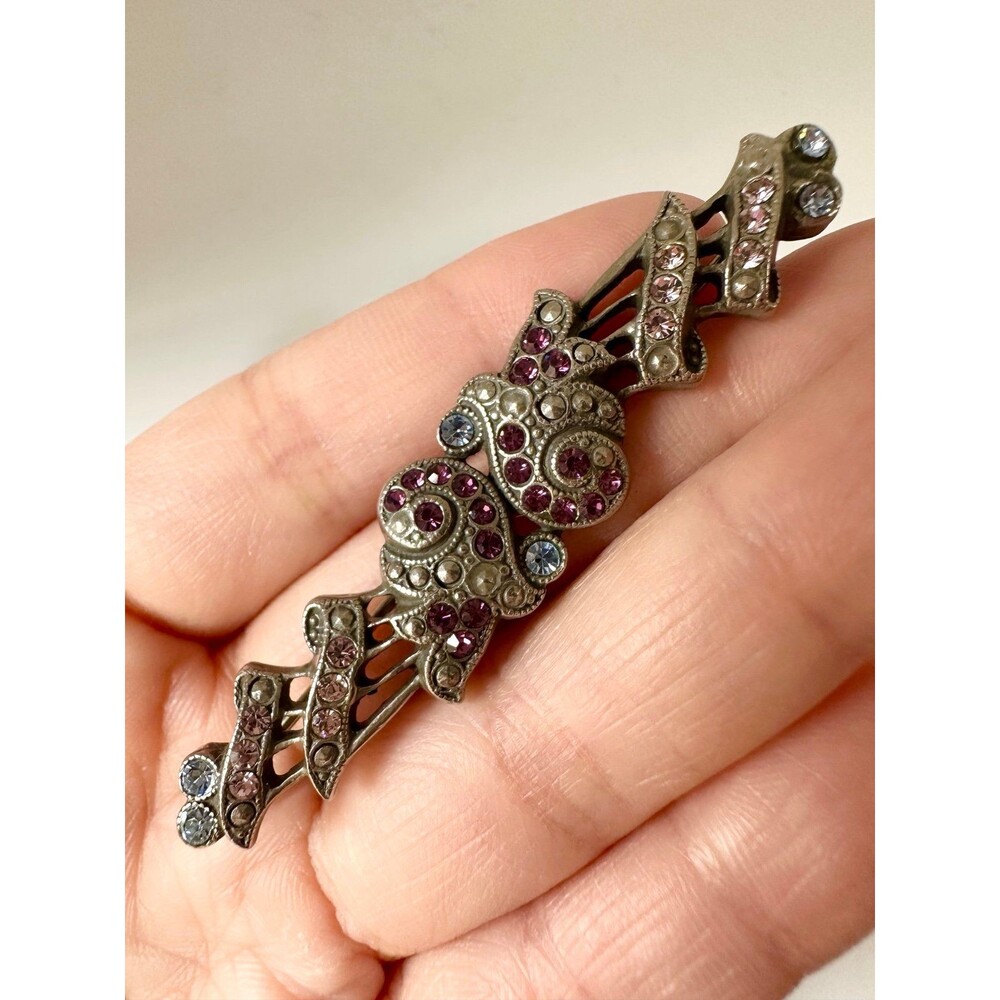Vintage 1928 rhinestone art deco style brooch
